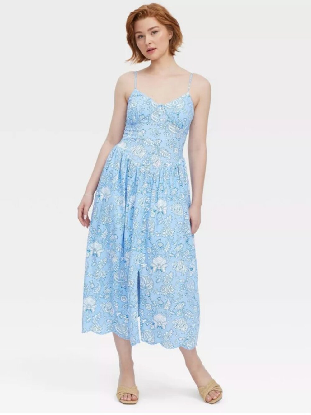NWT Roller Rabbit x Target Floral Vines Drop Waist Midi A-Line Dress - Medium